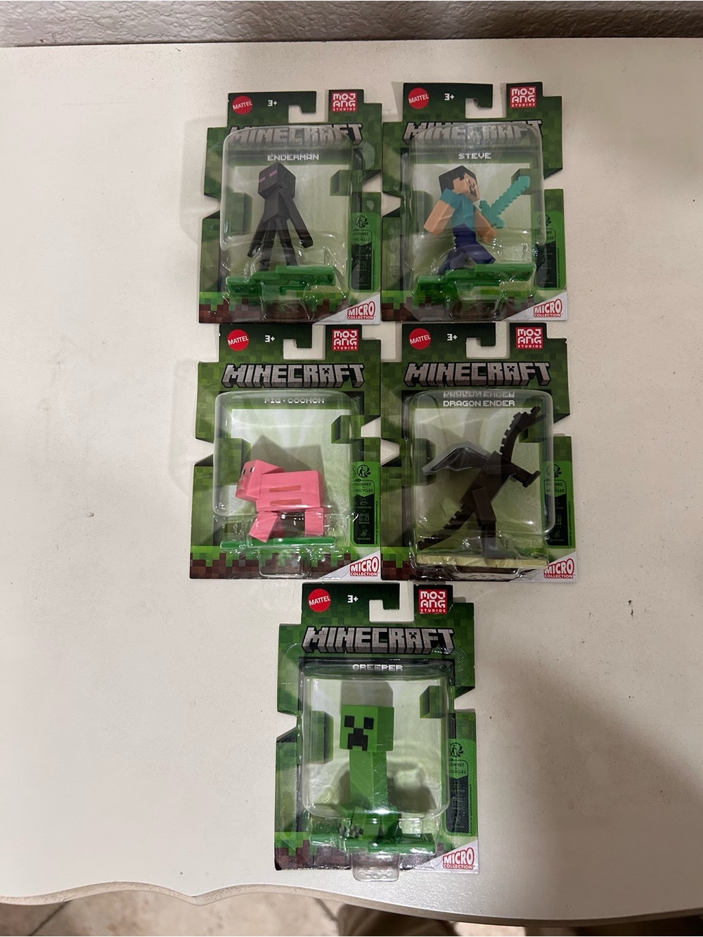 5 Minecraft Cake Toppers Ender Dragon Steve Enderman Creeper Pig Mini Figure